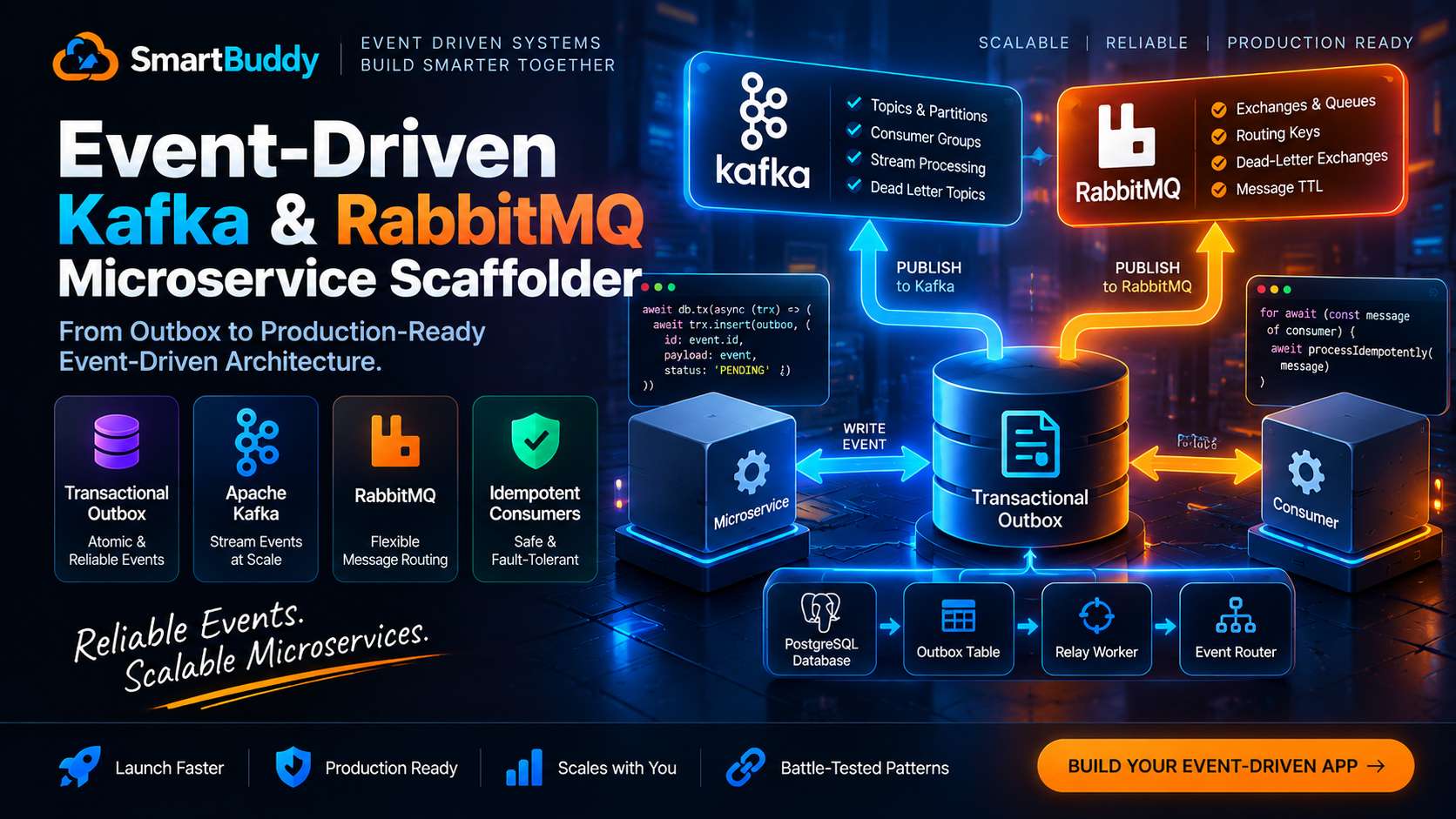 Event-Driven Microservices: Kafka vs RabbitMQ, Transactional Outbox, and Idempotency