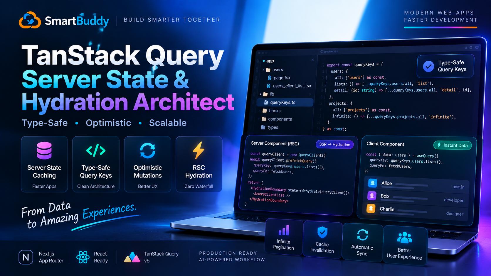 Mastering TanStack Query v5 in Next.js App Router: RSC Prefetching, Query Key Factories, and Rollback